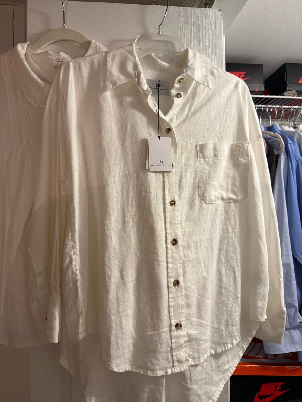 GAP, Lauren Conrad XL White & Ivory Lace-Trim Button Front Top Set of 3 - Picture 3 of 5